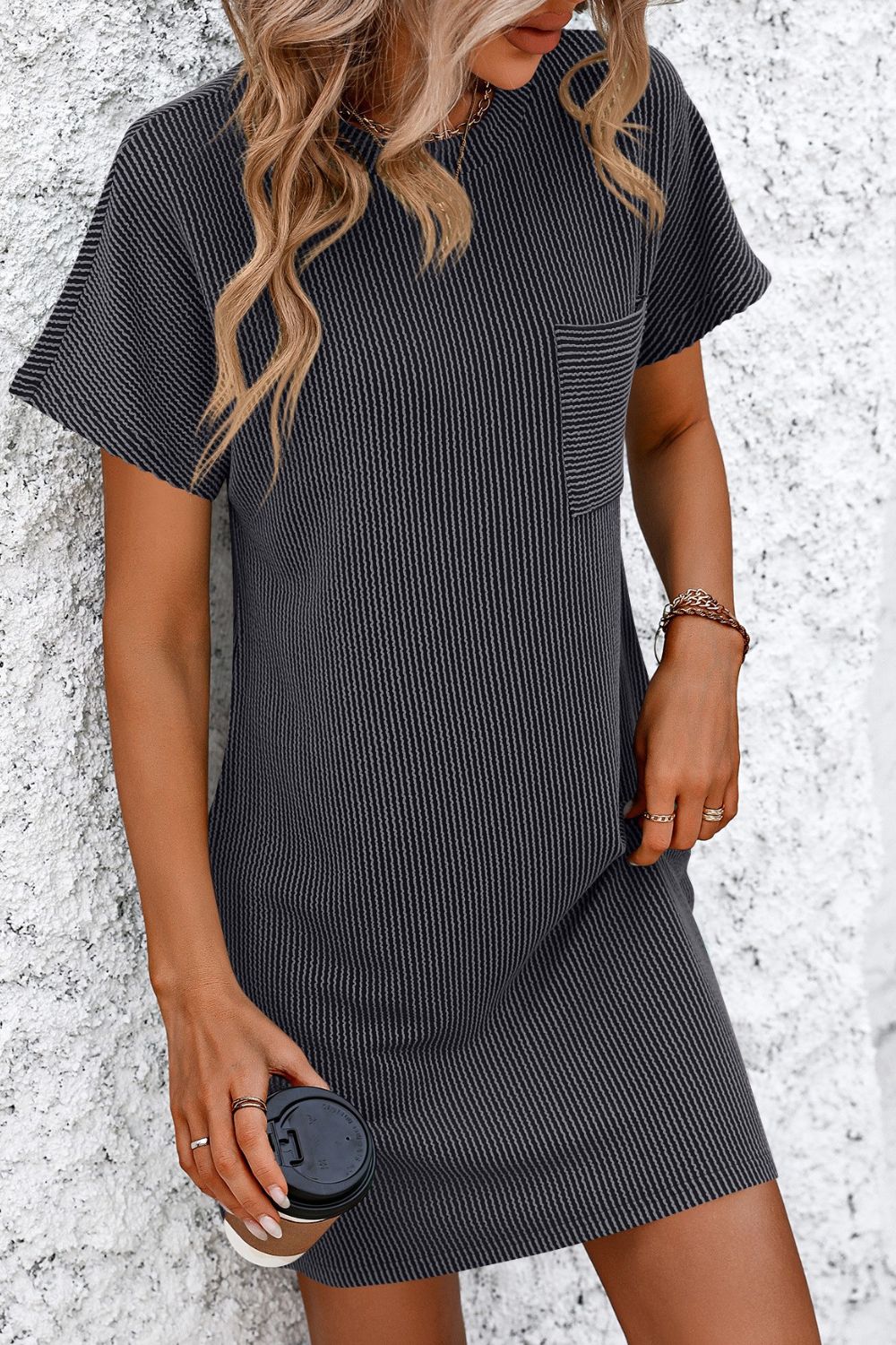 Megan – Robe Mini T-shirt à Manches Courtes