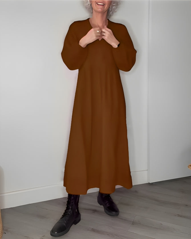 Nicole - Robe Longue Amincissante avec Décolleté en V
