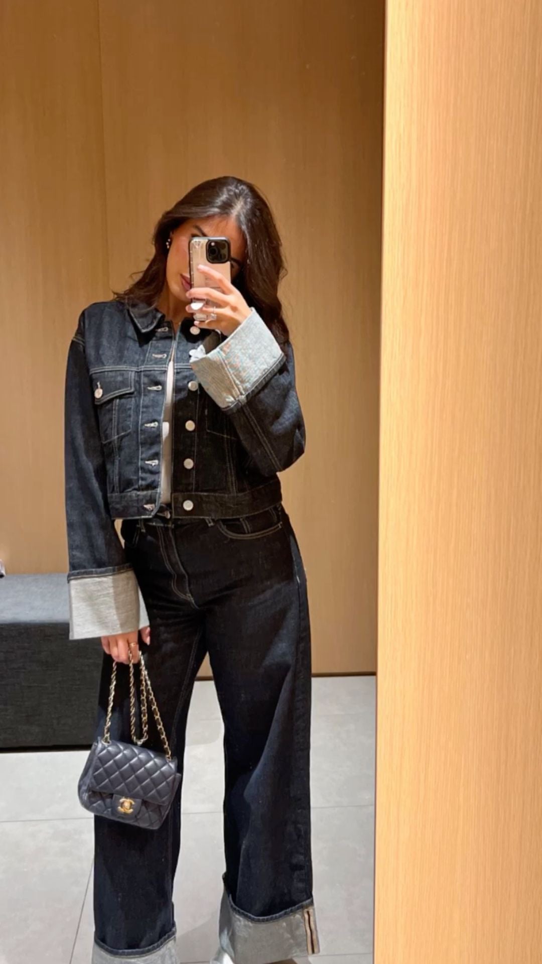 Mia - Ensemble veste en denim et jeans évasés