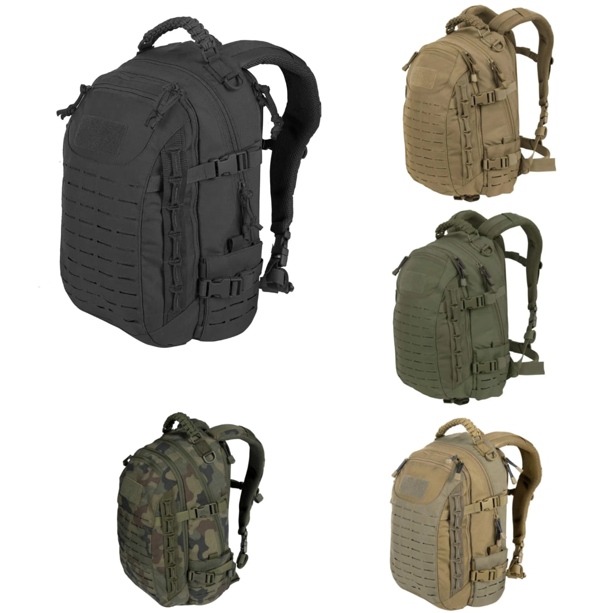 Elias - Sac à Dos Tactique Extra Spacieux Commando 30L+ avec de Nombreuses Poches Latérales