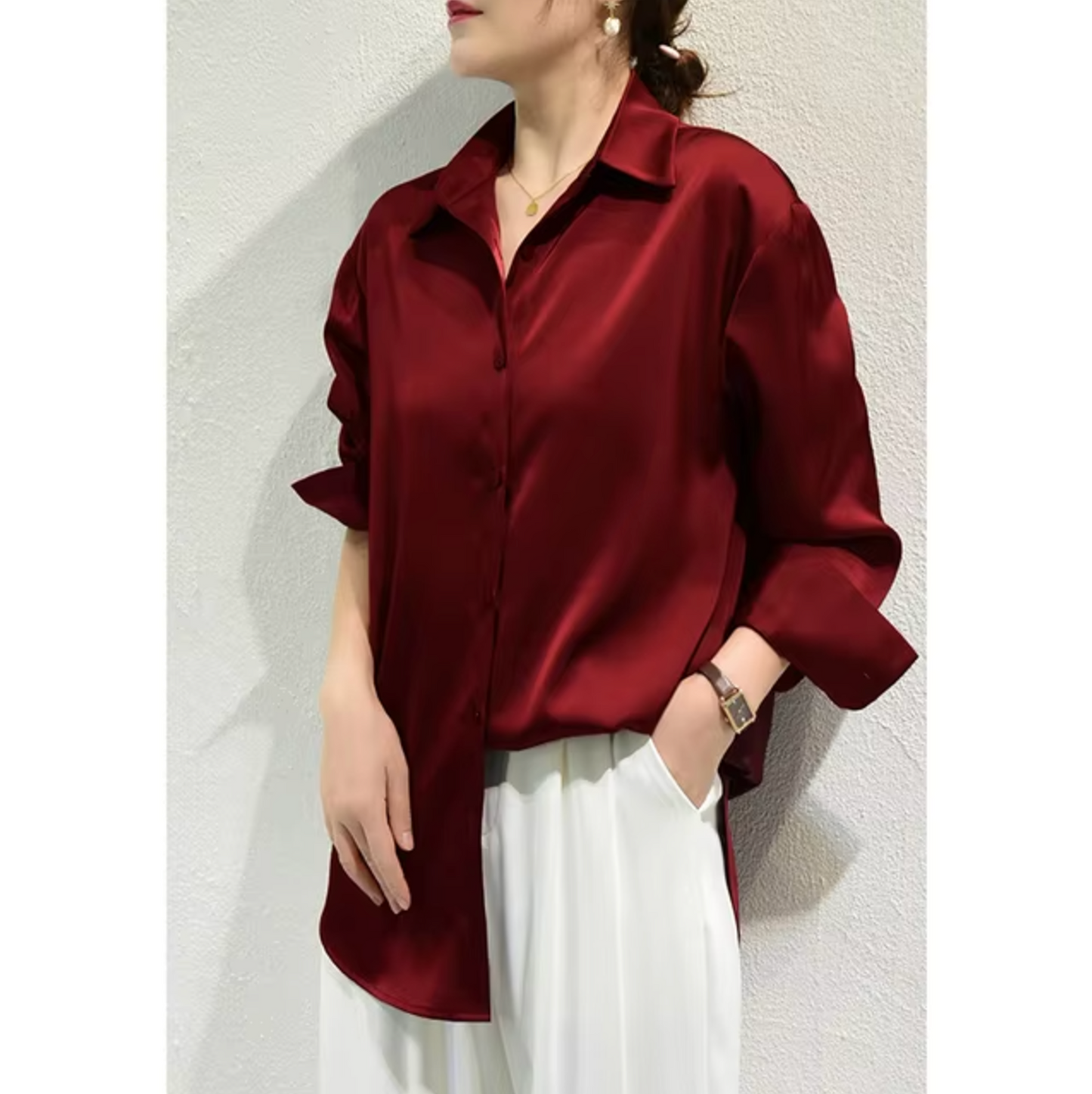 Adèle – Blouse satinée élégante