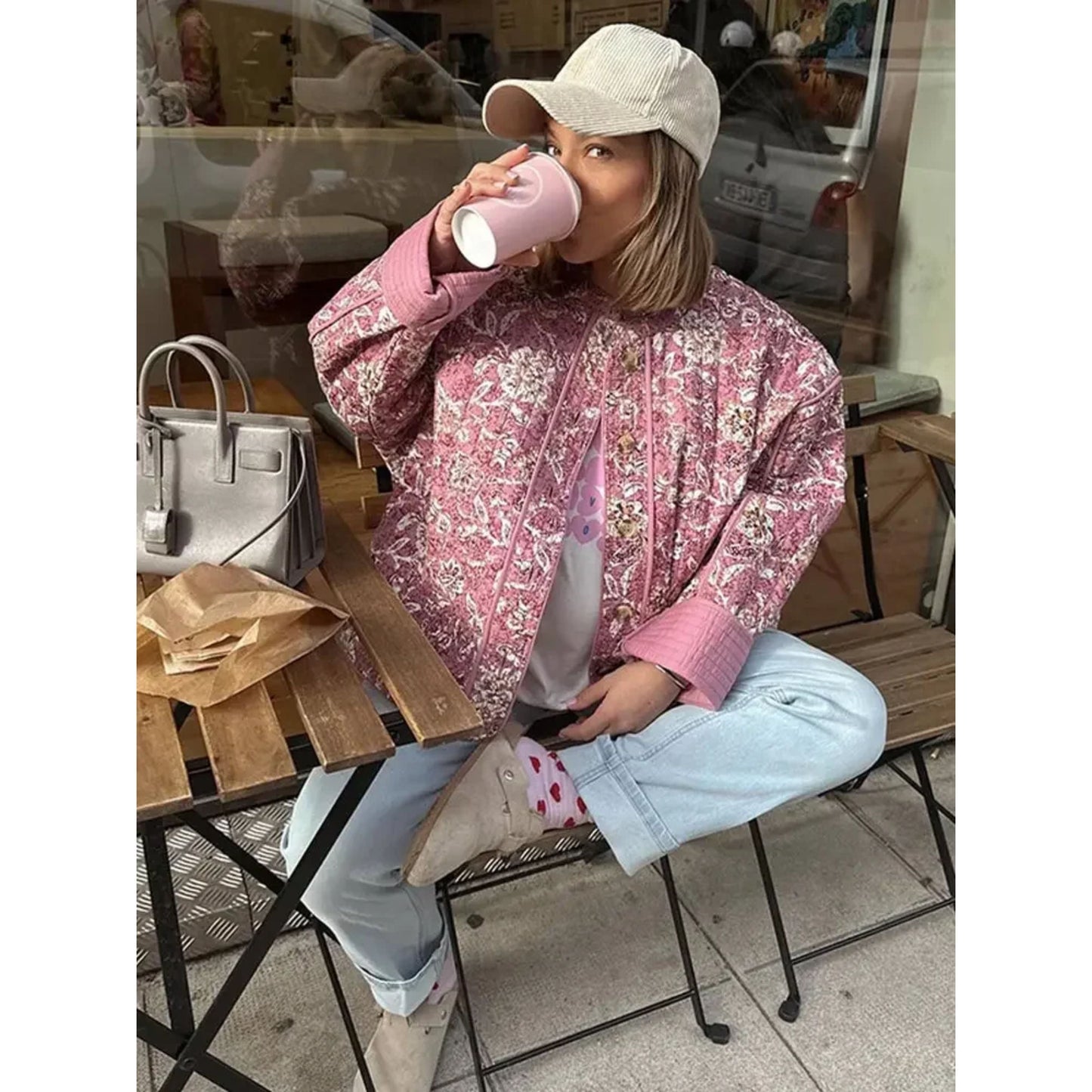 Clémence | Bomber jacket avec imprimé floral