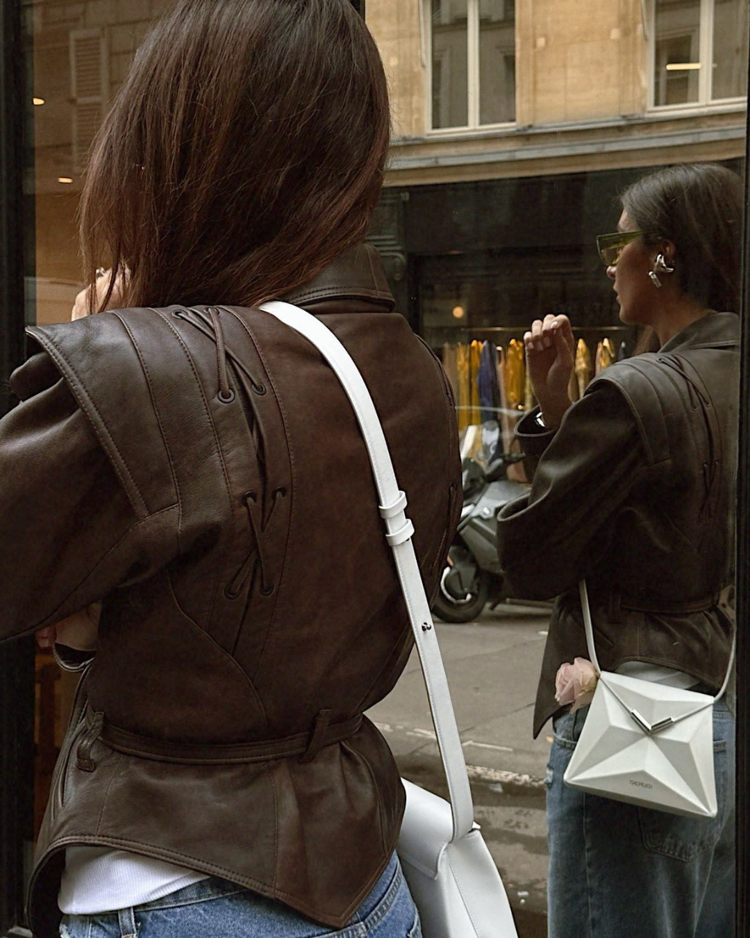 Amelia - Veste Blazer Ceinturée en Cuir