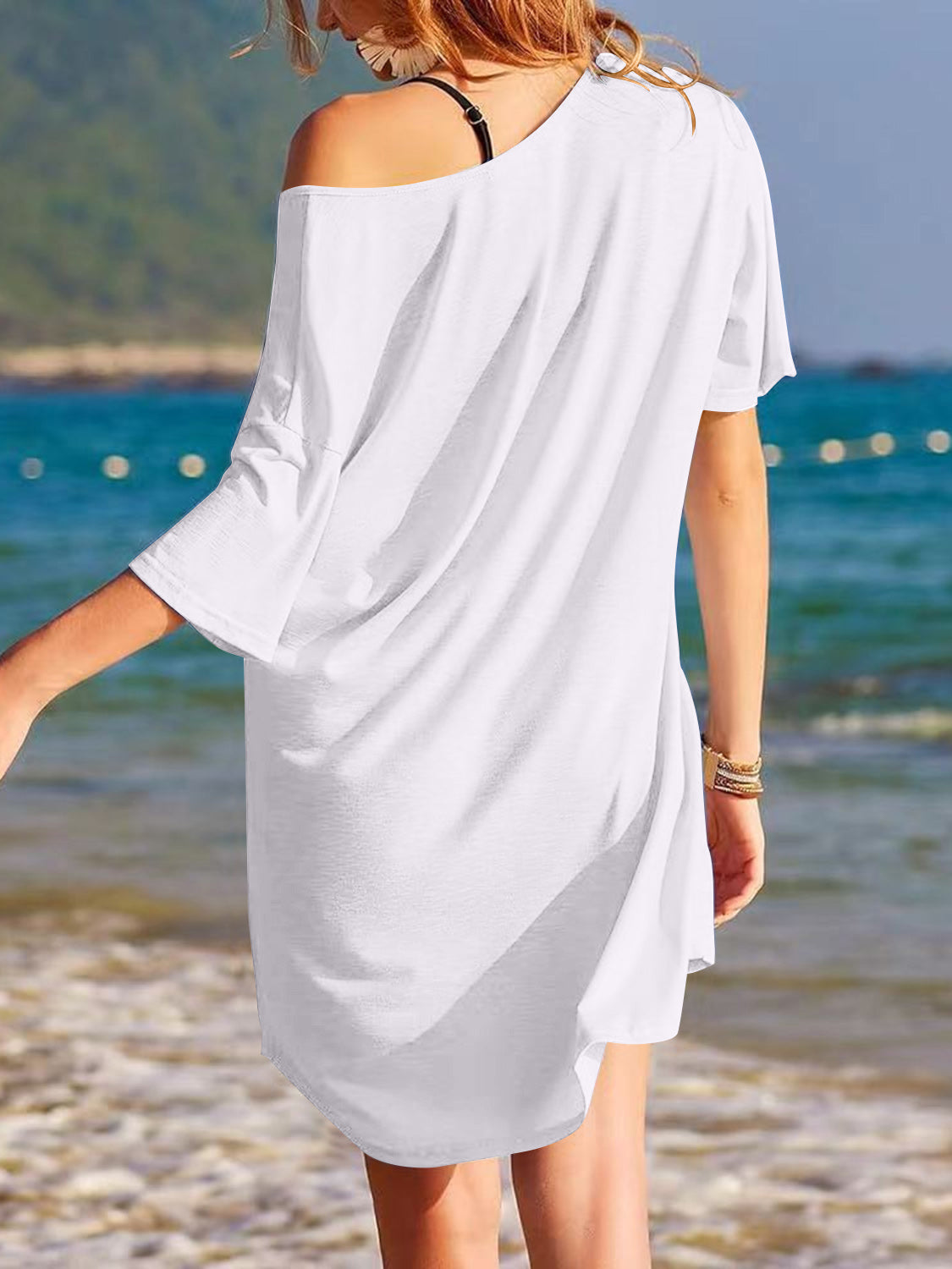 Diana – Robe T-shirt à Manches Courtes et Encolure en V