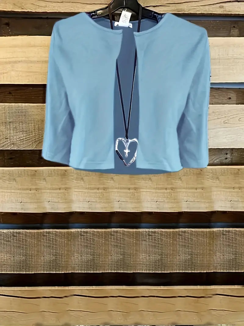 Camélia – Ensemble Deux Pièces Élégant Gilet Uni et Robe à Fleurs avec Encolure Ronde