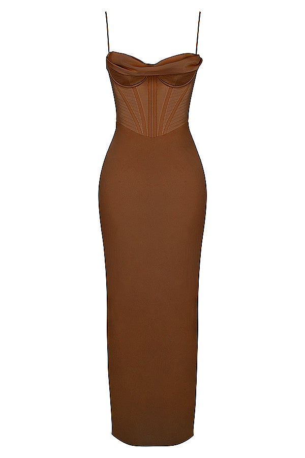 Luna - Robe Maxi Corset en Satin