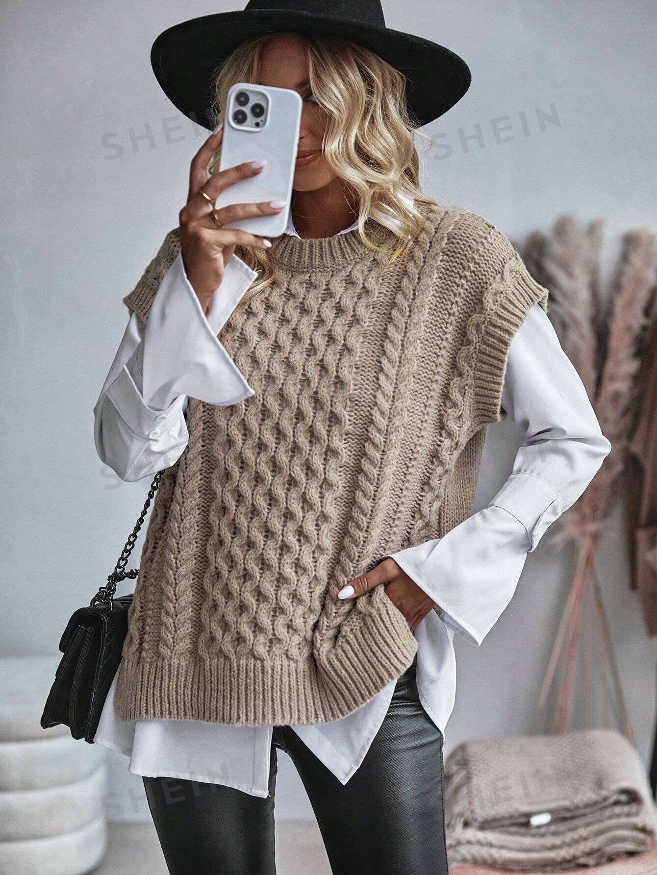 Jessamine - Gilet en tricot torsadé sans chemisier