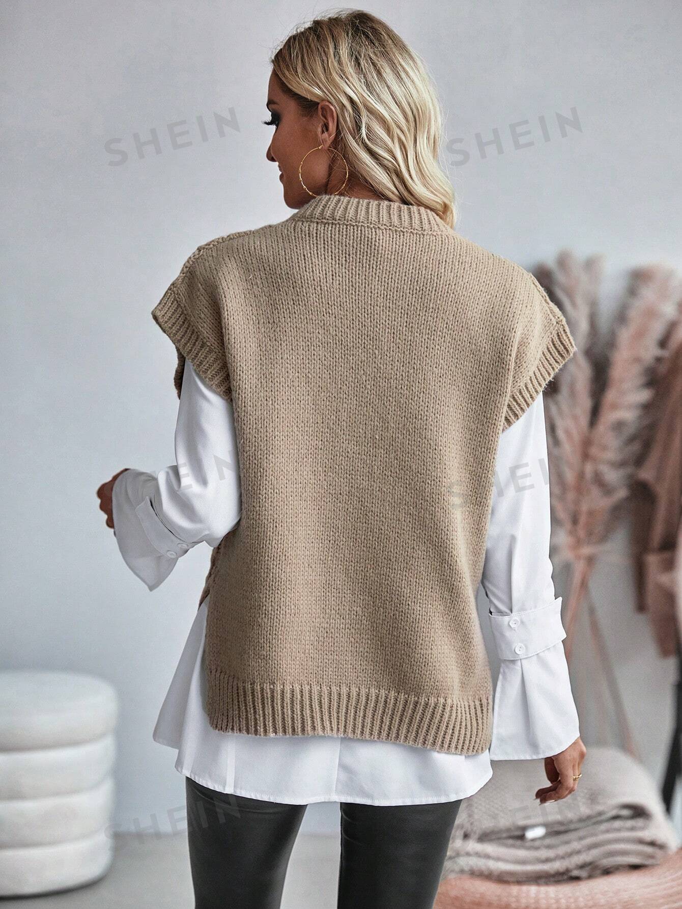 Jessamine - Gilet en tricot torsadé sans chemisier