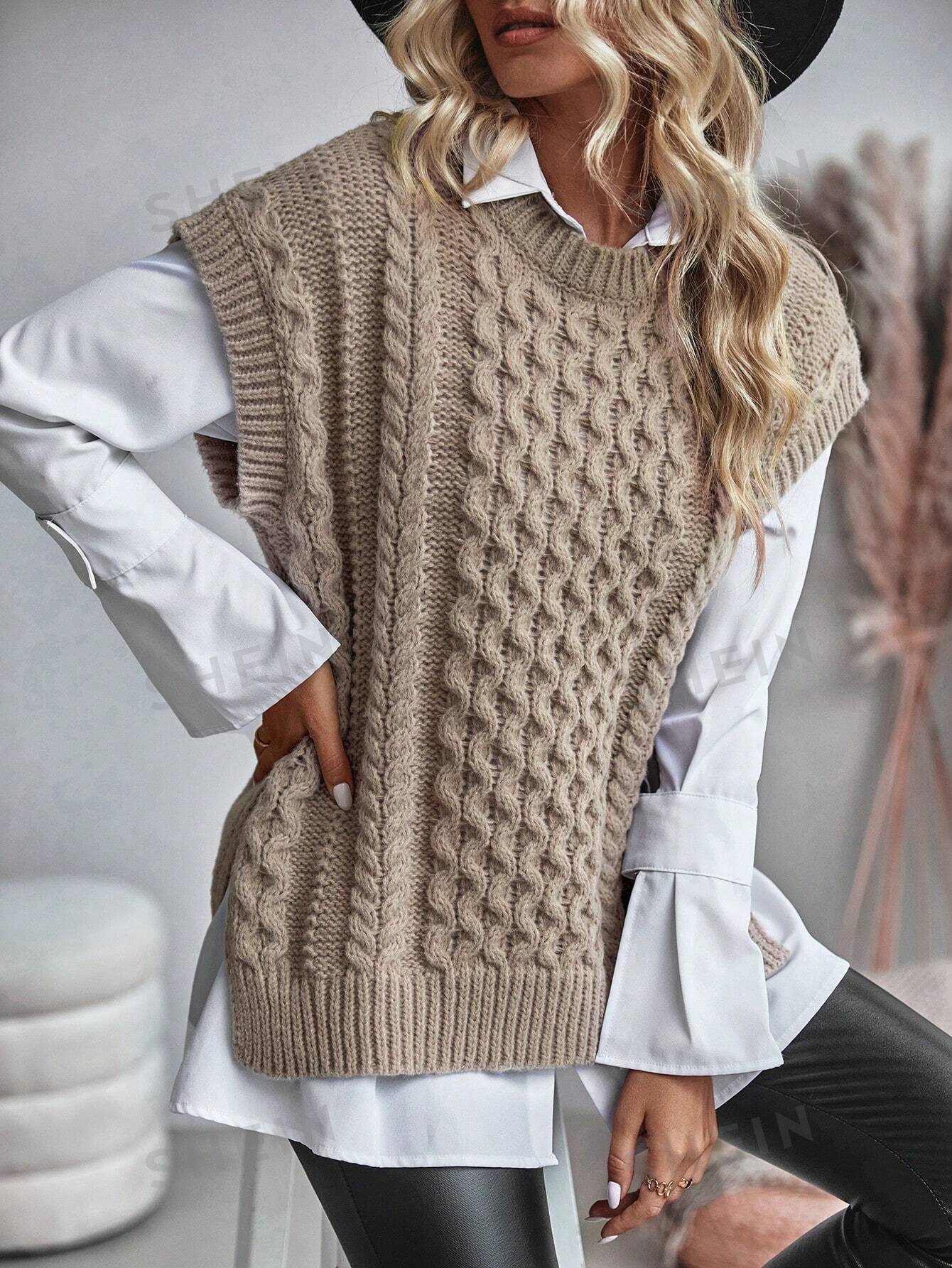 Jessamine - Gilet en tricot torsadé sans chemisier