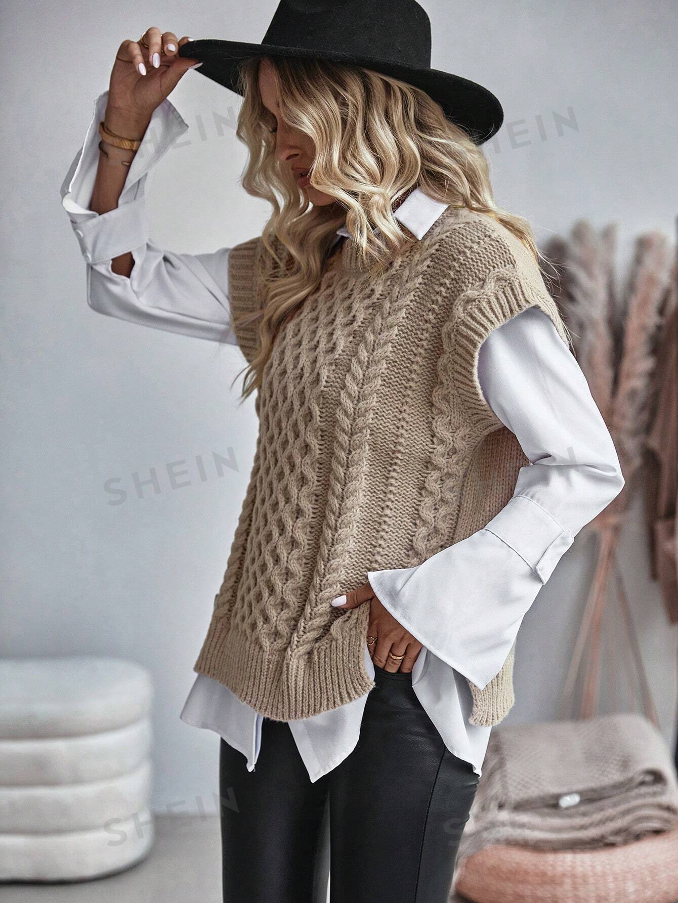 Jessamine - Gilet en tricot torsadé sans chemisier