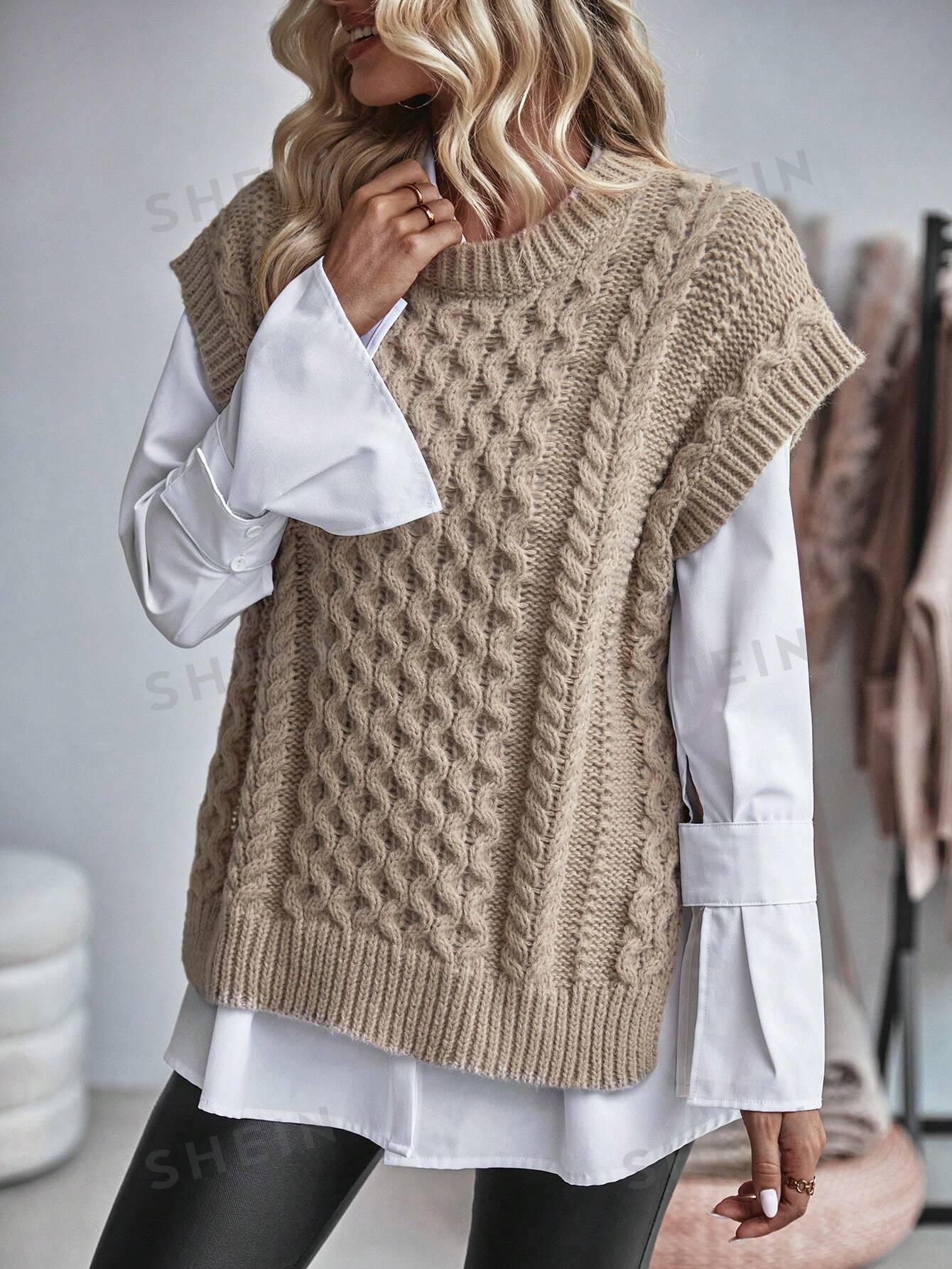 Jessamine - Gilet en tricot torsadé sans chemisier