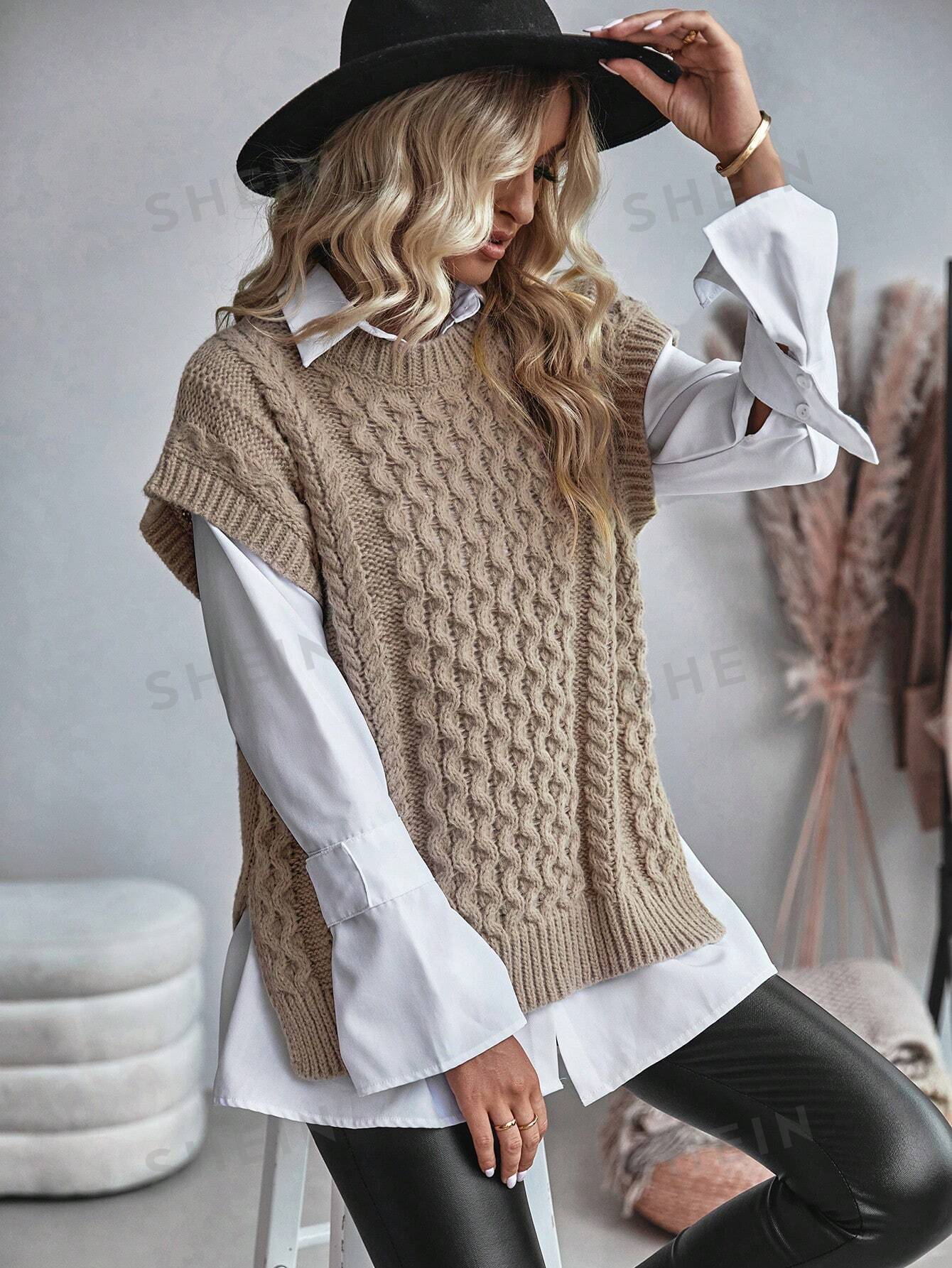 Jessamine - Gilet en tricot torsadé sans chemisier