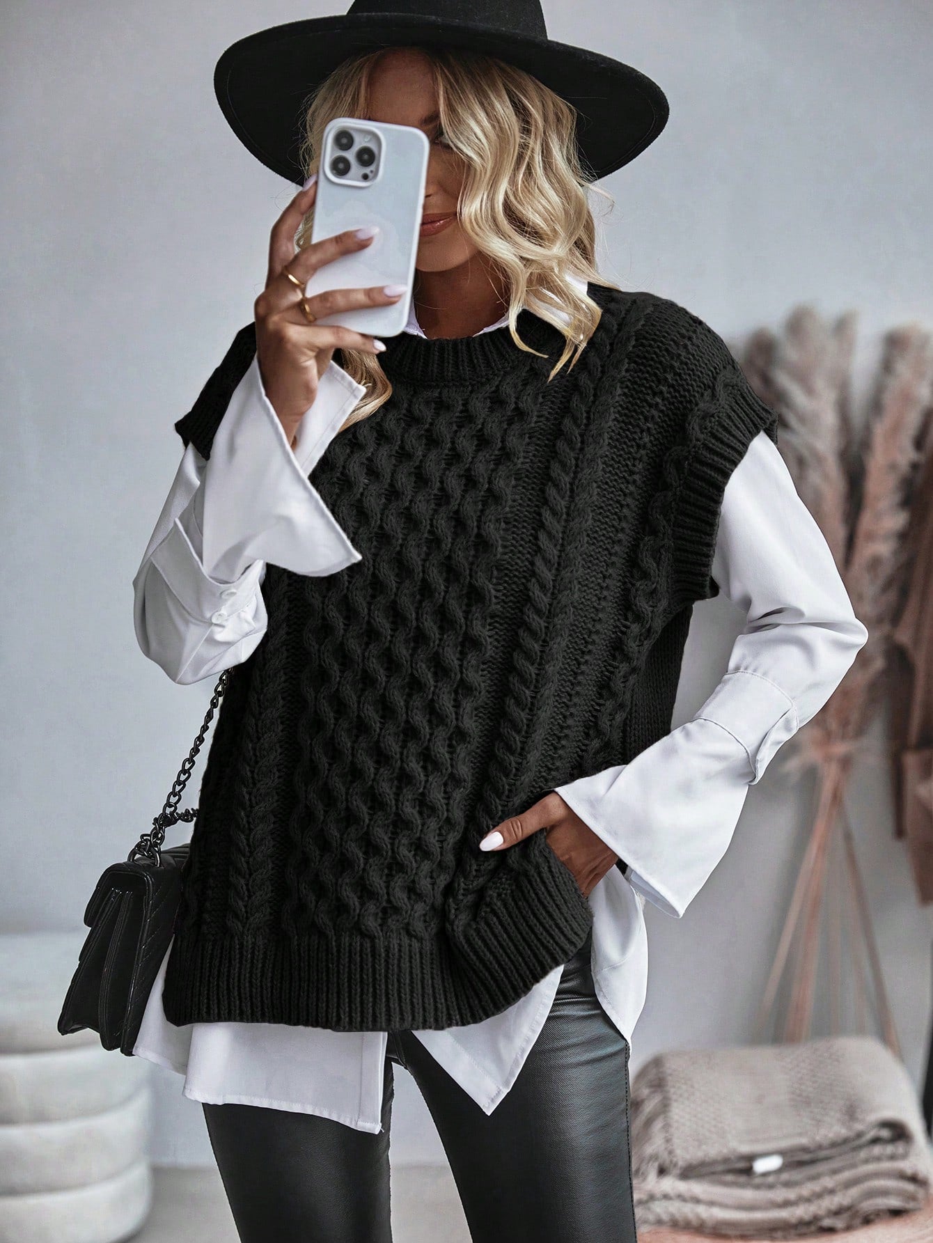 Jessamine - Gilet en tricot torsadé sans chemisier
