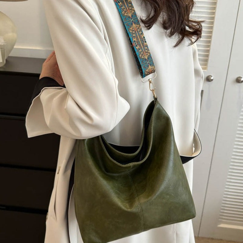 Zora - Sac bandoulière spacieux bohème chic avec design abstrait bandoulière et simili cuir