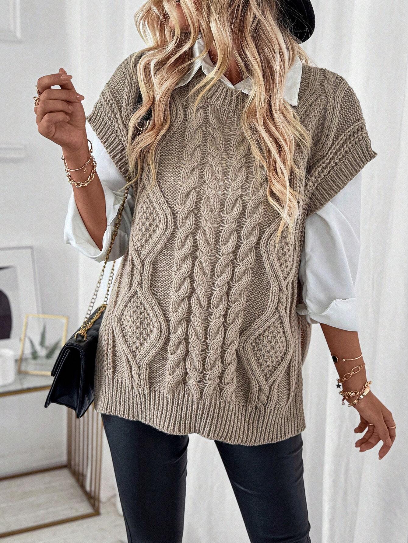 Jessamine - Gilet en tricot torsadé sans chemisier