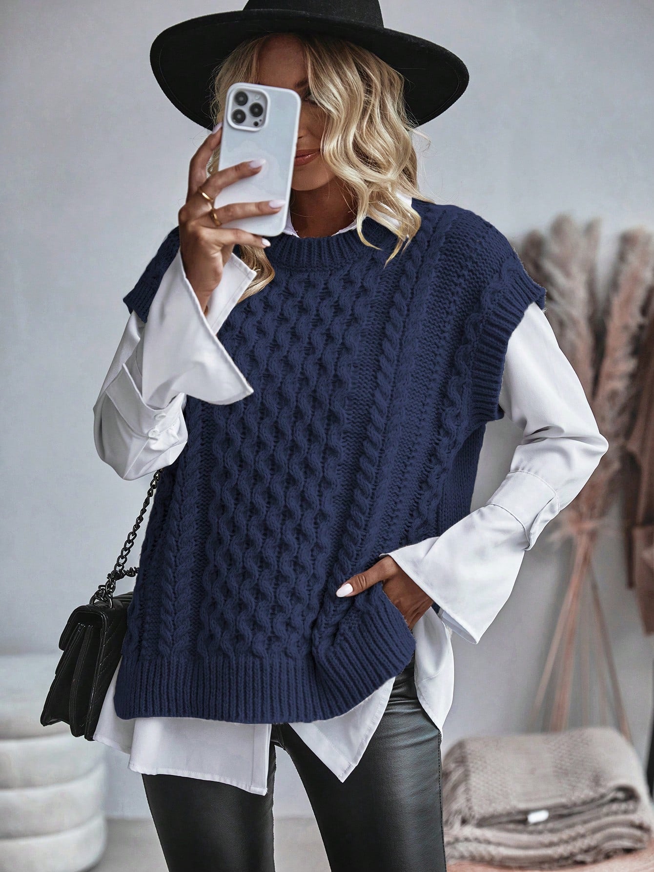Jessamine - Gilet en tricot torsadé sans chemisier