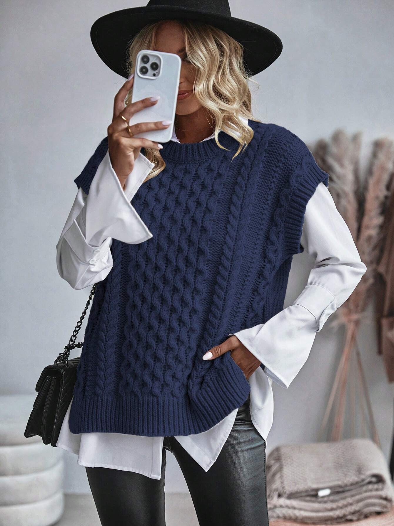Jessamine - Gilet en tricot torsadé sans chemisier