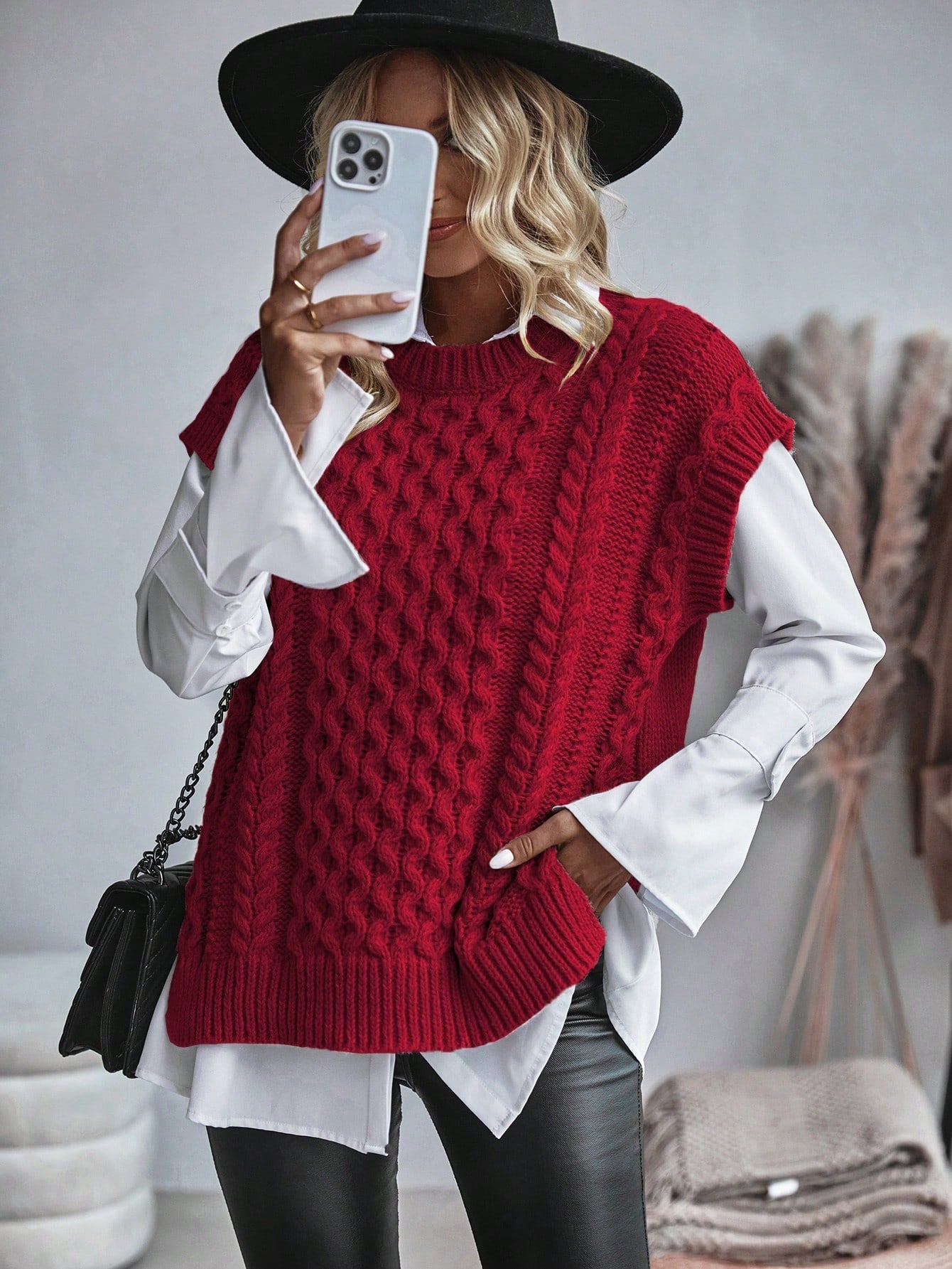 Jessamine - Gilet en tricot torsadé sans chemisier