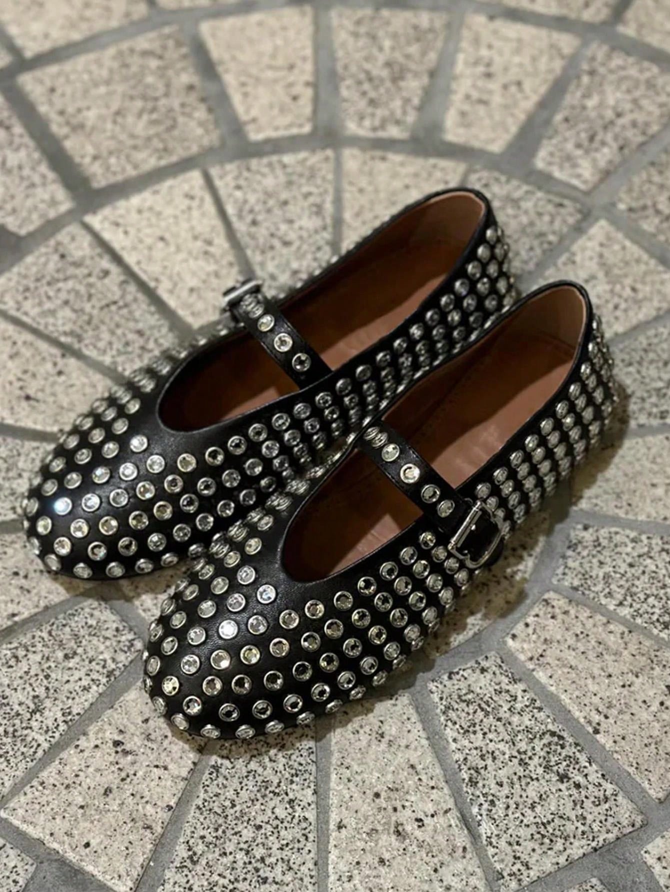 Sophie - Ballerines pour femmes avec strass et fermeture à boucle