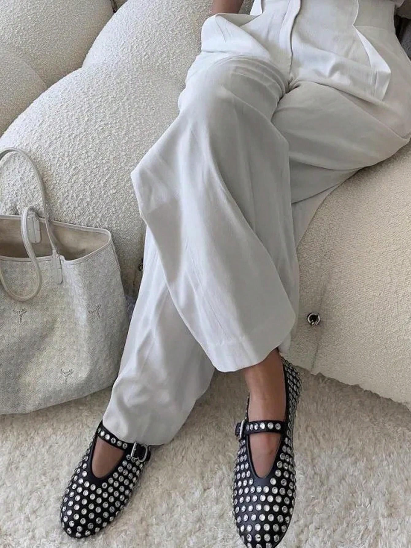 Sophie - Ballerines pour femmes avec strass et fermeture à boucle