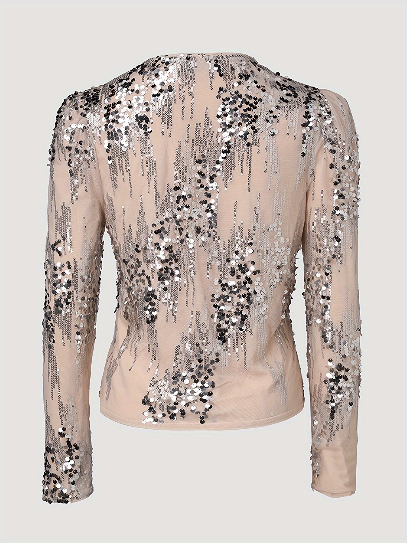 Isla - Veste beige avec paillettes argentées