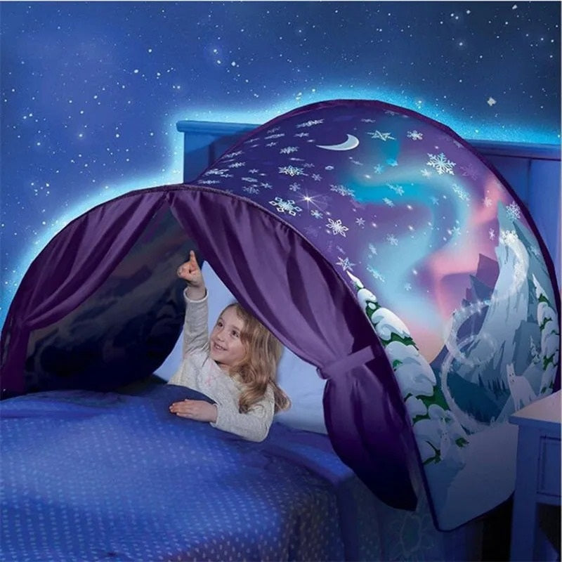DreamDome Tente de Lit pour Enfants Contre les Cauchemars pour des Aventures de Sommeil Magiques et une Sensation de Sécurité
