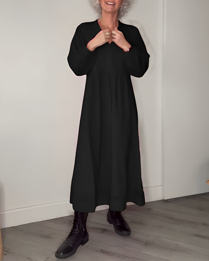 Nicole - Robe Longue Amincissante avec Décolleté en V