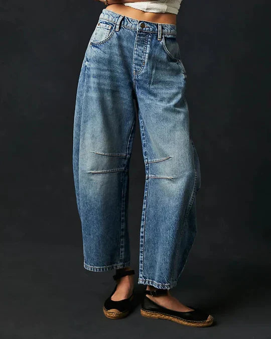 Emma - Jean barrel à taille mi-haute pour femmes