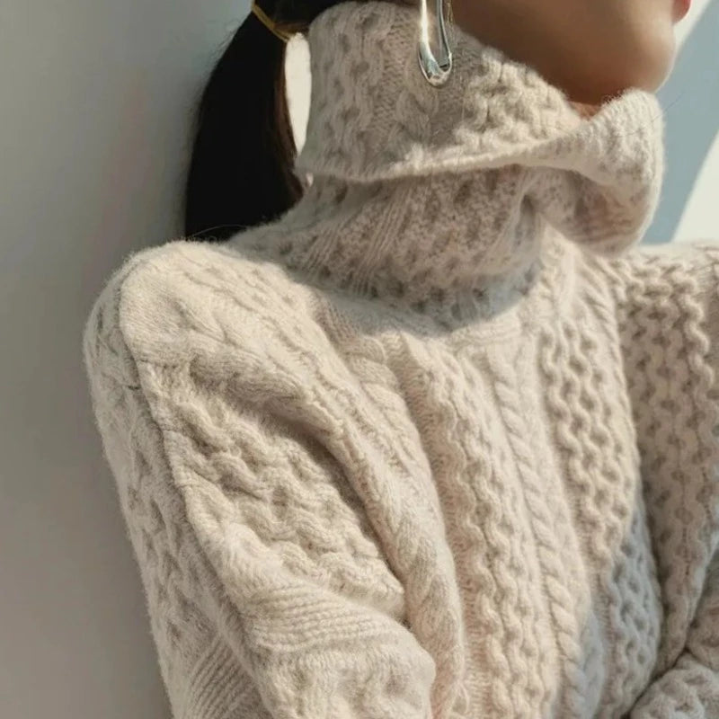 Sierre - Pull Col Roulé Élégant en Tricot pour Toute Occasion
