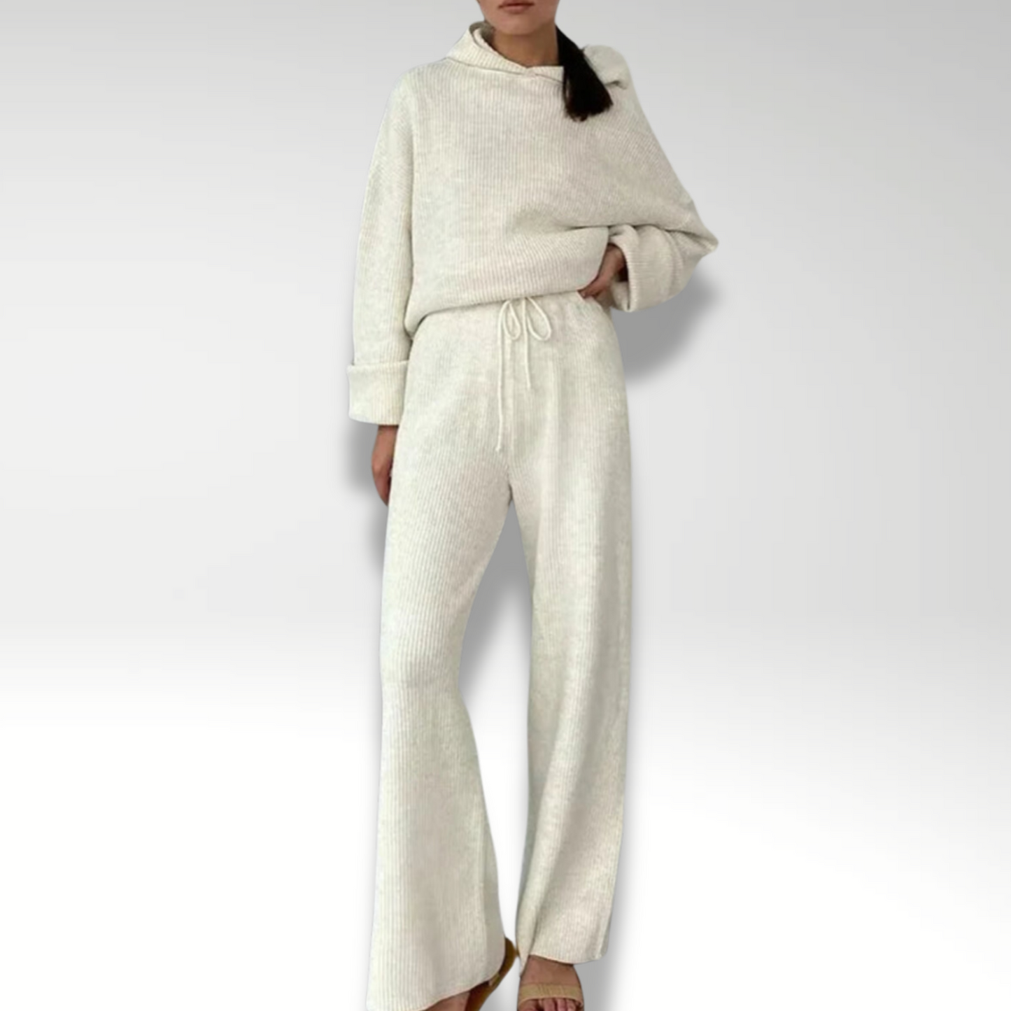 Gildas - Ensemble hoodie rayé de luxe pour femme
