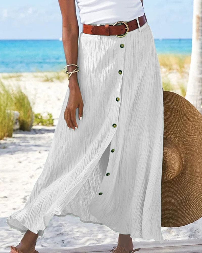 Georgiana - Jupe maxi à couleur unie et design fluide