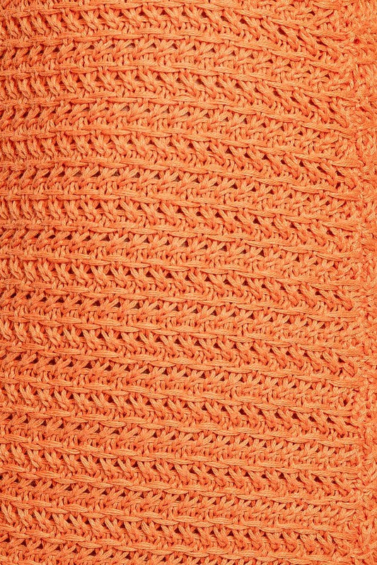 Mendy – Robe Midi en Crochet sans Manches à Encolure Carrée