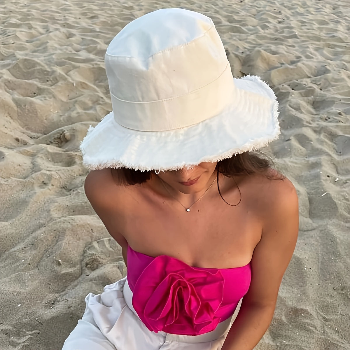 Zora - Chapeau de soleil tendance pour l'été avec cordon de serrage ajustable