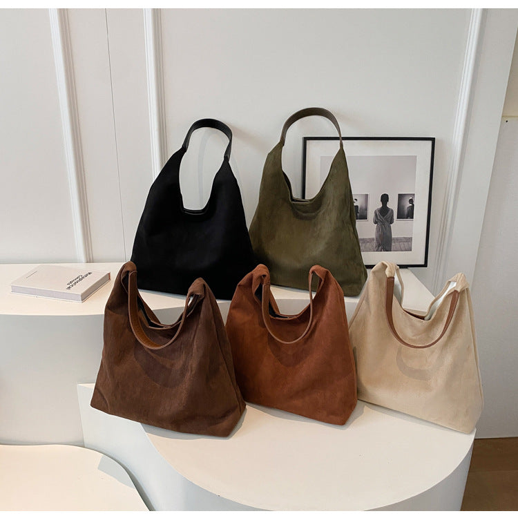 Inès - Sac à Épaule en Daim Doux