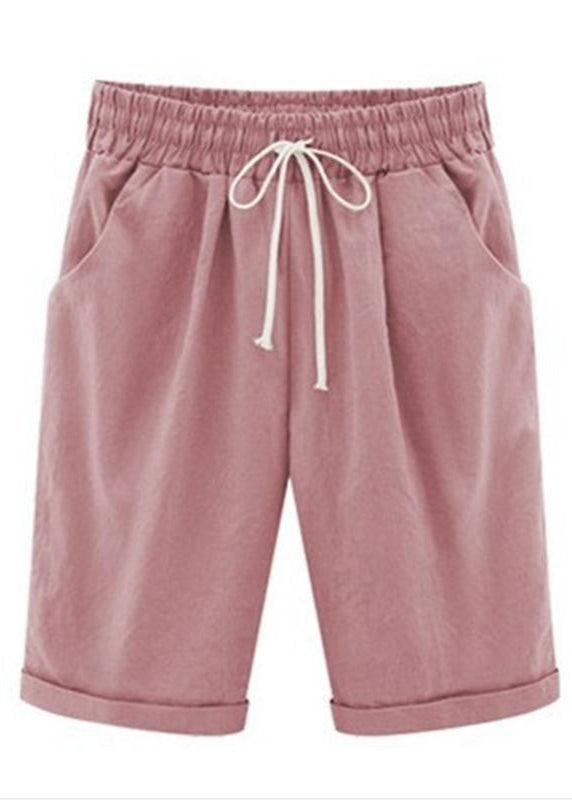 Zoe - Pantalon court en coton décontracté pour femme idéal pour l'été et les vacances avec poches et cordon