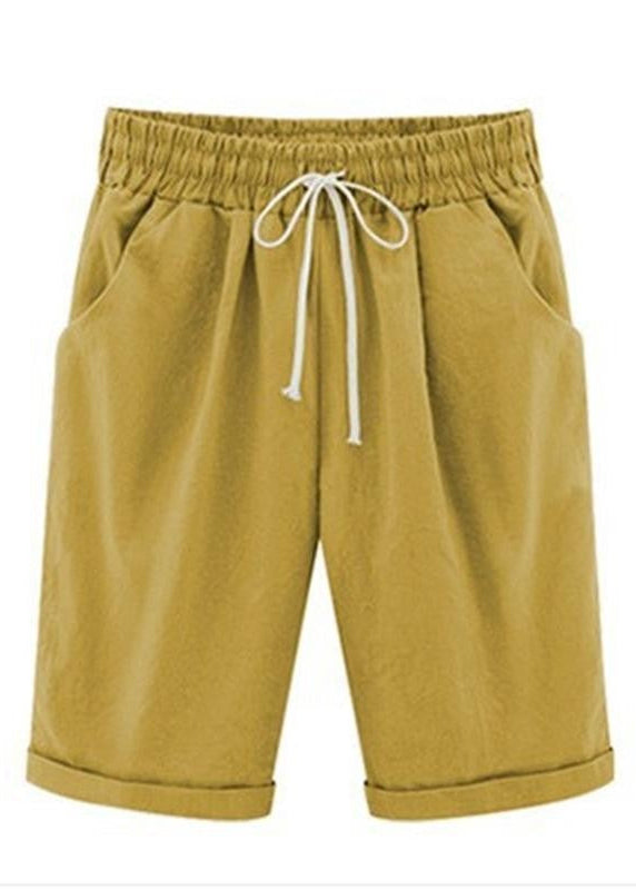 Zoe - Pantalon court en coton décontracté pour femme idéal pour l'été et les vacances avec poches et cordon