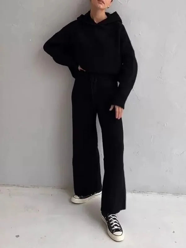 Gildas - Ensemble hoodie rayé de luxe pour femme