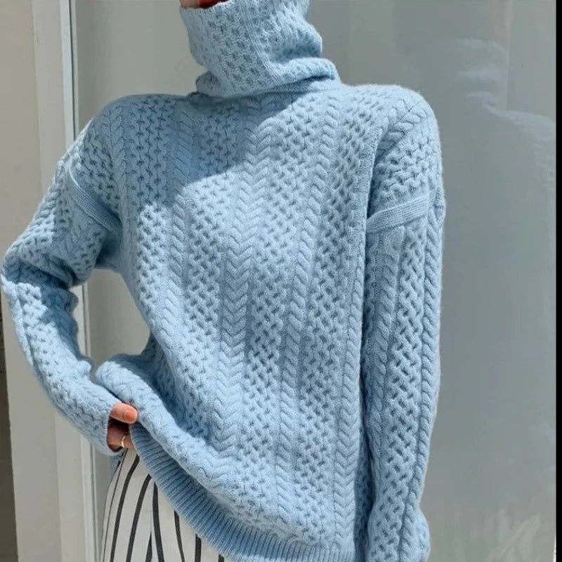 Sierre - Pull Col Roulé Élégant en Tricot pour Toute Occasion