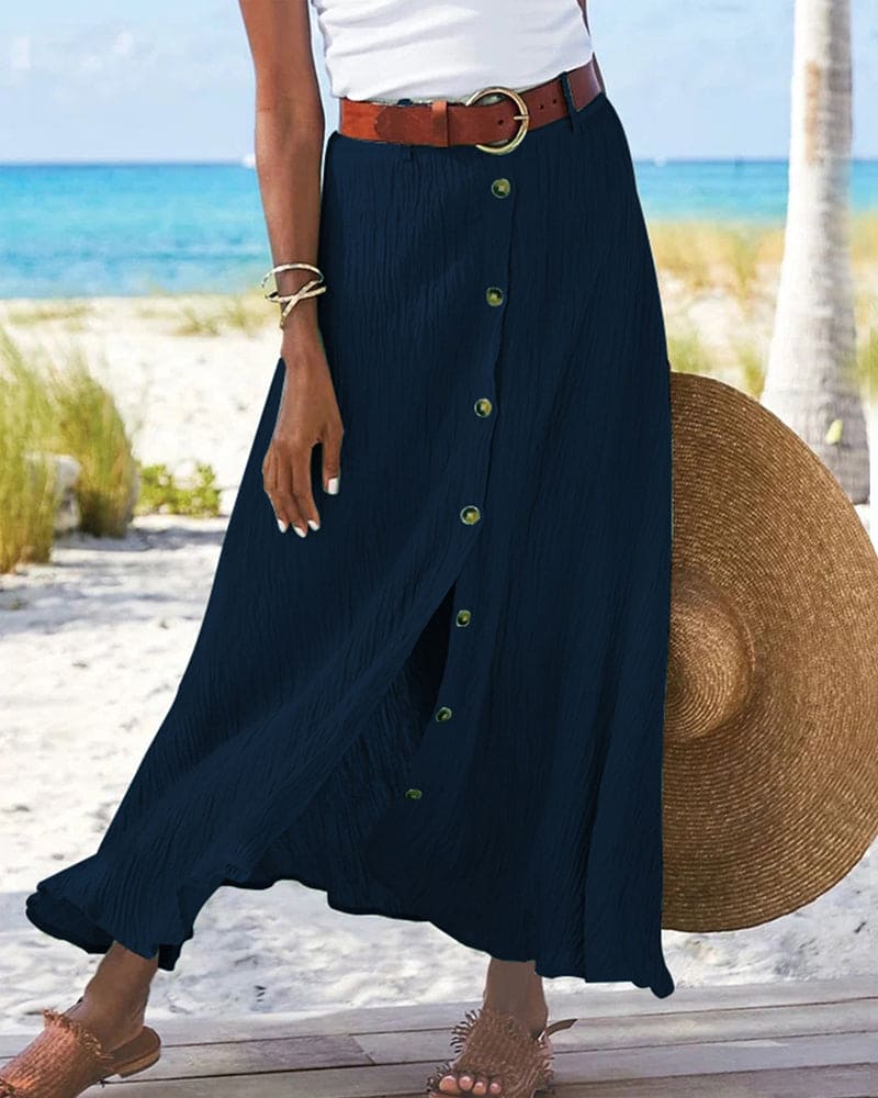 Georgiana - Jupe maxi à couleur unie et design fluide