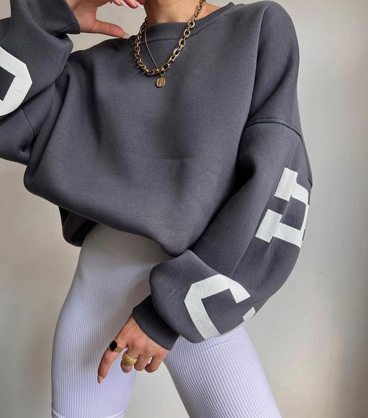 Avelyne - Pull Oversize Confortable et Élégant pour Femme avec Grandes Lettres