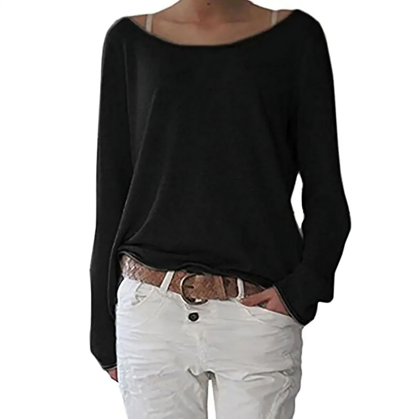 Moda - Pull Jaune en Laine à col Rond Simple et Ajusté Pour Femme