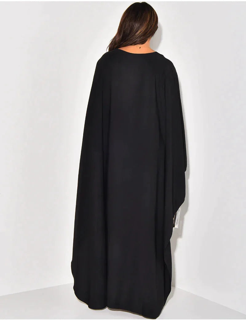 Ava - Robe maxi à manches cape