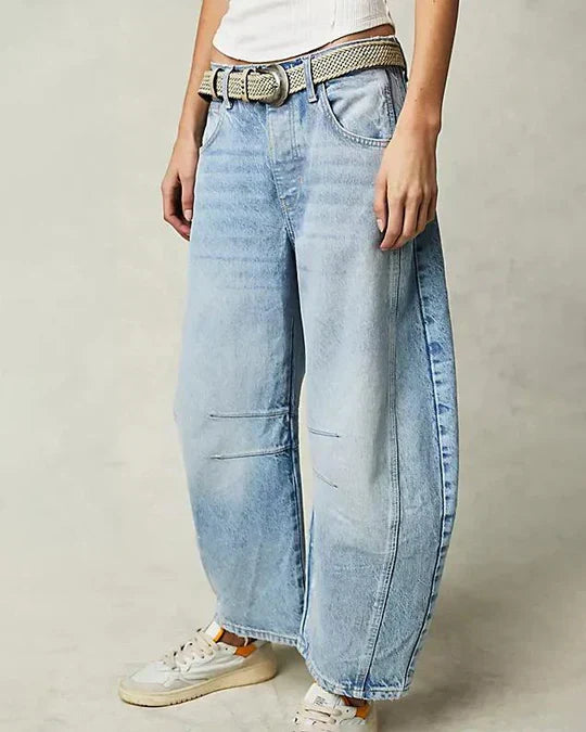 Emma - Jean barrel à taille mi-haute pour femmes