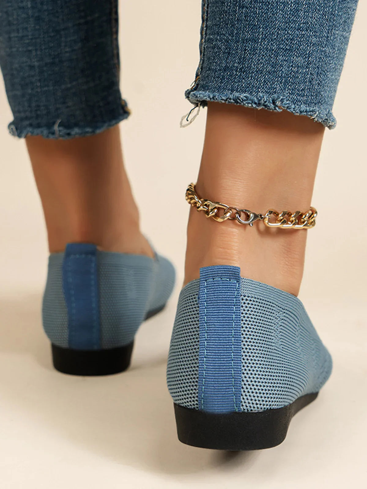 Olivia - Sandales en Maille Ademend Mocassins à Semelle Plate pour l'Été Idéales pour de Longues Promenades