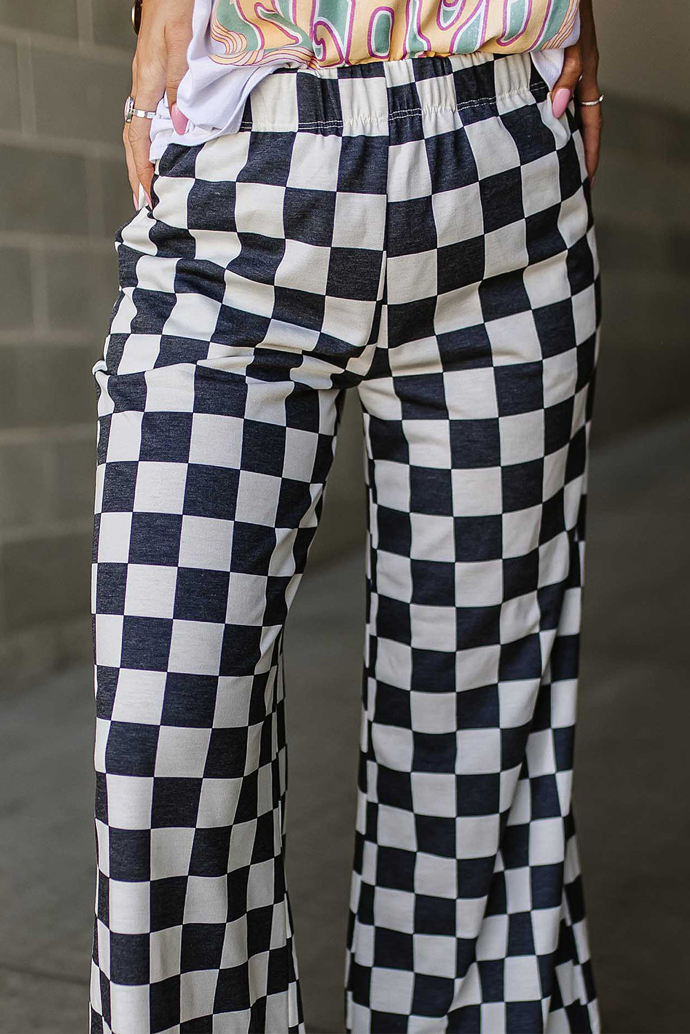 Emily – Pantalon à Jambes Amples à Carreaux