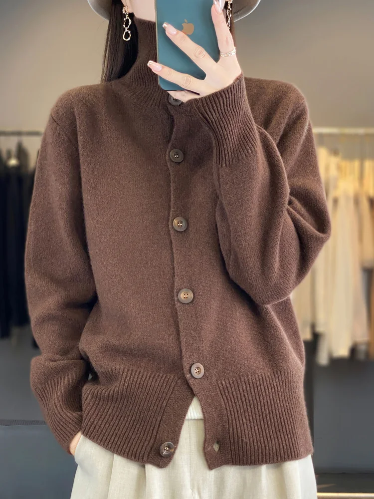 Emely - Cardigan Basique en 100% Laine Mérinos