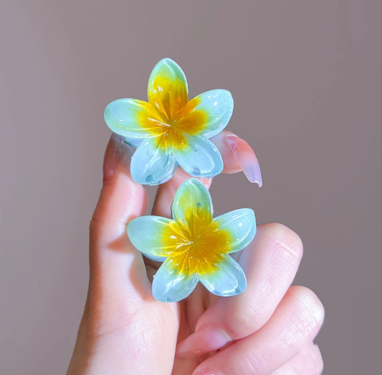 Eva - Barrette en Résine Florale