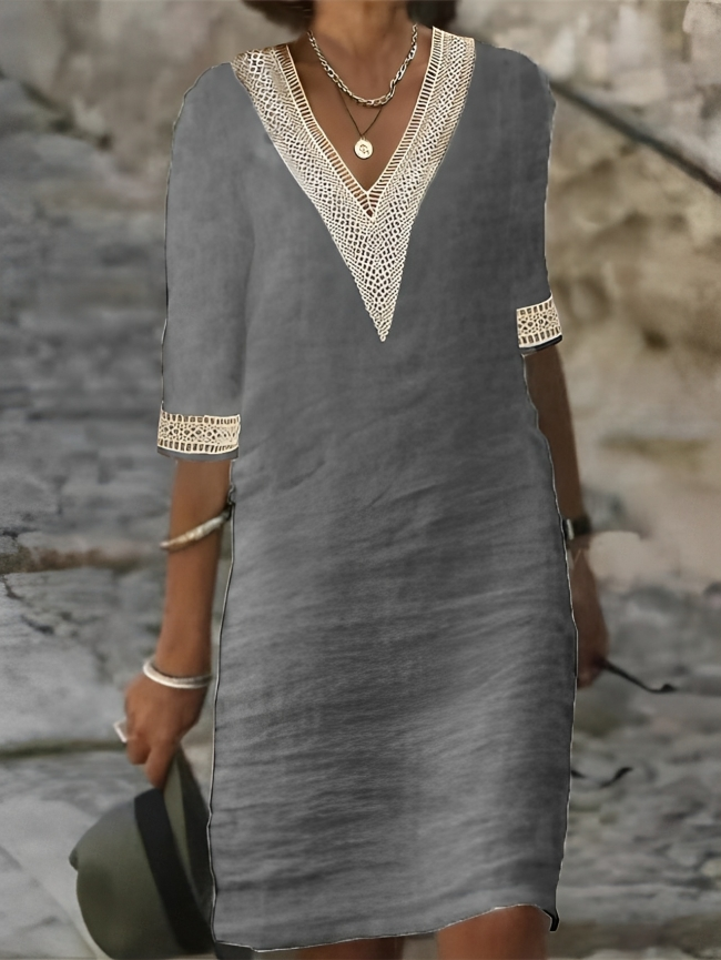 Eva – Robe à col en V pour femme
