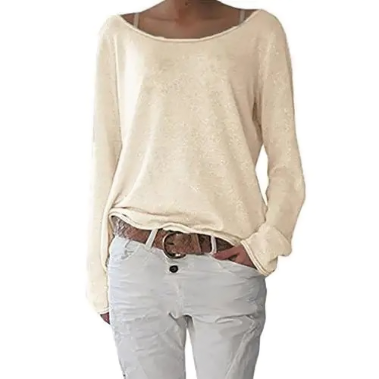 Moda - Pull Jaune en Laine à col Rond Simple et Ajusté Pour Femme