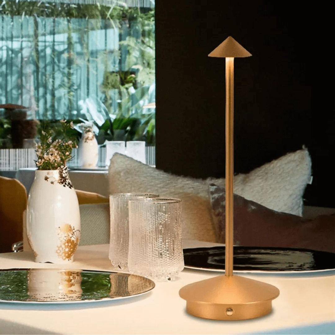 ArrowGlow - Lampe de table sans fil longue et effilée avec 3 couleurs de lumière, commande tactile et design moderne